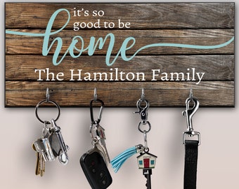 Personalized Key Ring Holder, Family Key Holder, Home Key Rack, Couples Key Hanger, Housewarming Gift, Wall Mount Key Holder, Custom Key