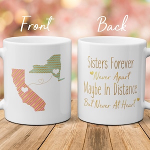 Long Distance Gift, Moving Away Mug For Sister, Long Distance Sister Mug, State Mug, Connecting States Mug, Christmas Gift For Sister Mug
