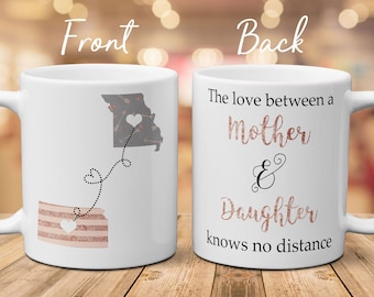 Long Distance Mug For Mom, The Love Between A Mother And Daughter Knows No Distance, Moving Mug For Daughter, Christmas Gift, Mother's Day