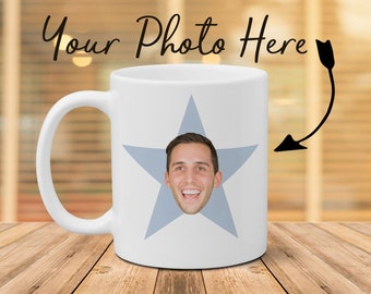 Office Mug, Your Face Office Mug, Your Face Star Funny Coffee Mug, Gift For Him, Show Mug, Christmas Gift, Coffee Cup, Personalized Custom