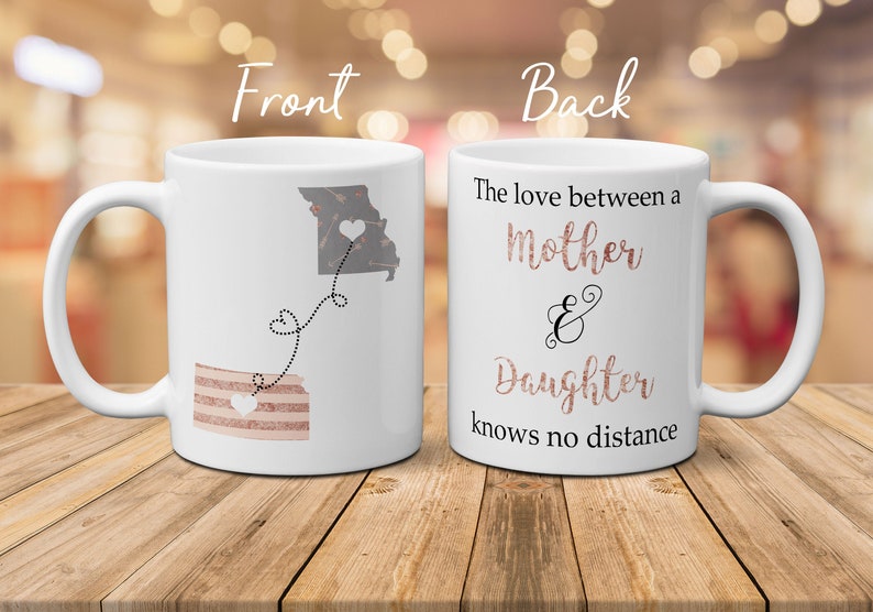 Long Distance Mug For Mom, The Love Between A Mother And Daughter Knows No Distance, Moving Mug For Daughter, Christmas Gift, Mother's Day 11oz All White