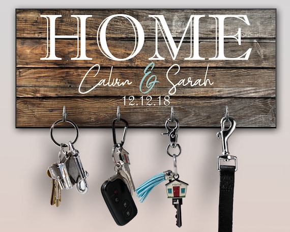 Personalized Key Ring Holder, Family Key Holder, Home Key Rack