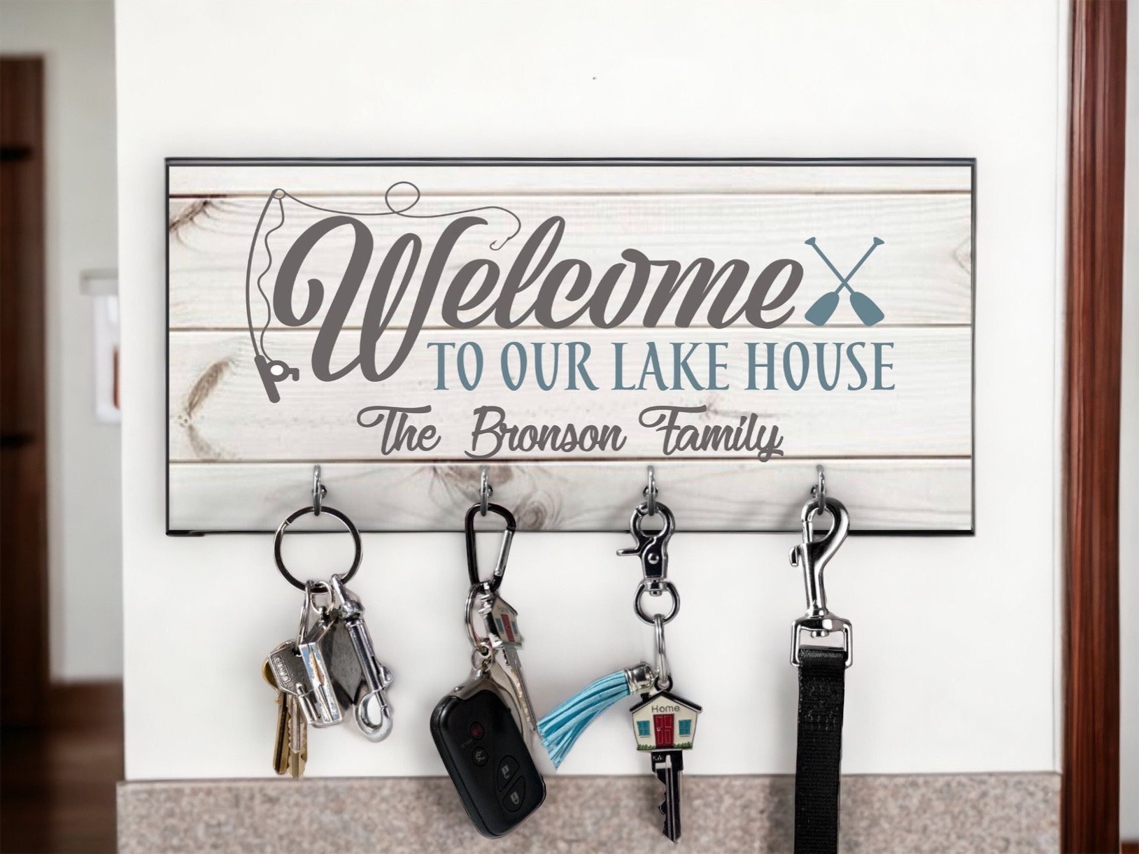 Wood Wall Mounted Key Holder made incorporating LEGO® plates - Free Key  rings Included