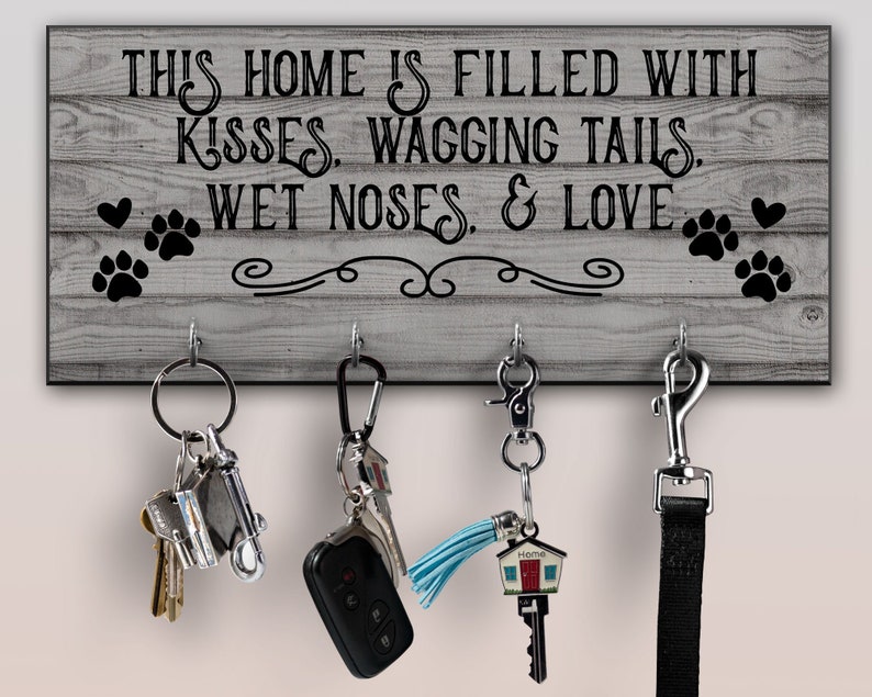 Personalized Key Ring Holder Quote Key Holder Wagging Tails Etsy