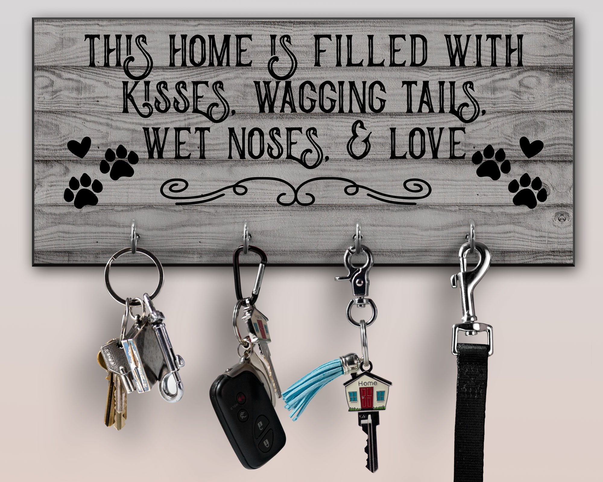 Personalized Key Ring Holder Quote Key Holder Wagging Tails Etsy