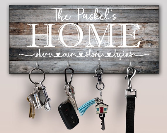 Personalized Key Ring Holder Family Key Holder Home Key 