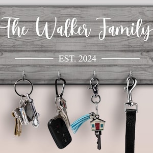Llavero personalizado, llavero familiar, llavero para el hogar, colgador de llaves para parejas, regalo de inauguración de la casa, llavero de pared, llavero personalizado