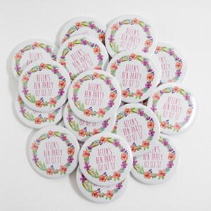 Personalised Hen Party Pins Badge Floral Badges, Wedding Badges, Bride ...