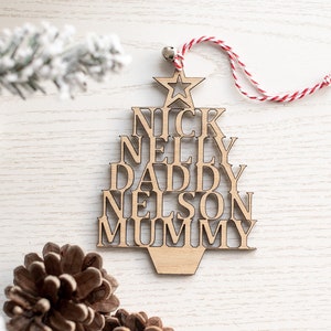 Family Name Christmas Tree Decoration