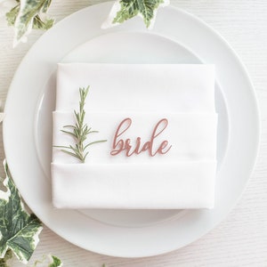 Rose Gold Lasercut Wedding Name Place Settings