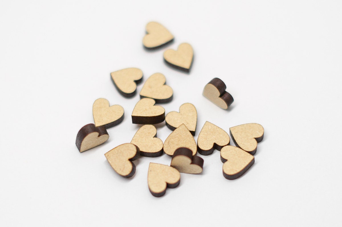 10 Pcs Laser Cut Wooden Blank Hearts Small Primitive Plain Hearts Gift Tag Wooden  Hearts Shape for Craft Making Keepsakes Present 