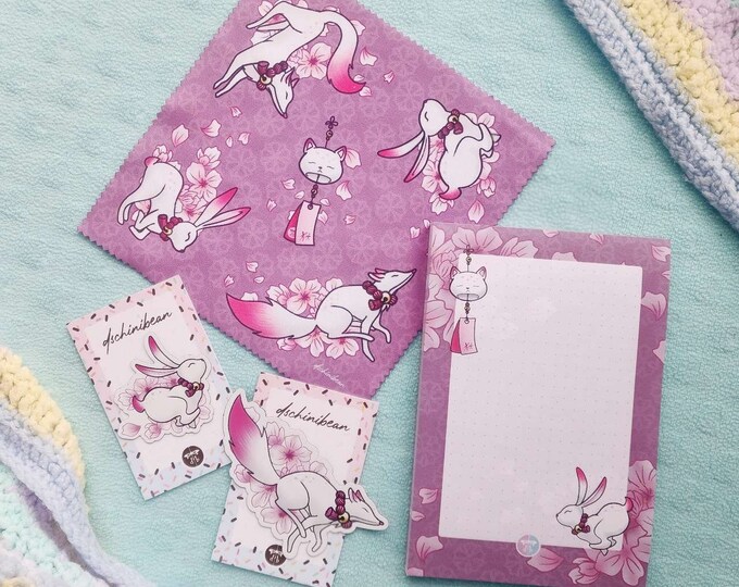 Sakura Bundle (Notepad, Microfiber Cloth, Magnets)