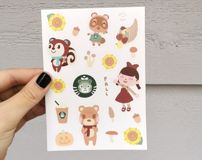 Animal Crossing Fall BuJo Sticker Sheet