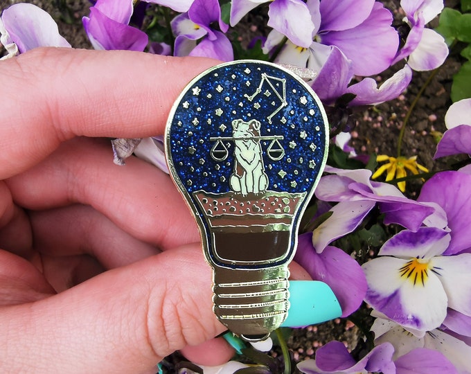 Zodiac Lightbulb "Libra" Hard Enamel Pin