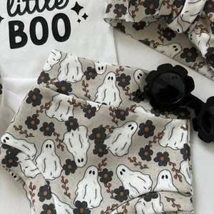 Halloween Baby Bummie Set, Bummie and Bow, Fall baby, Ghost Bummie Set, Baby Bloomers, Baby Bummie, Baby Clothes