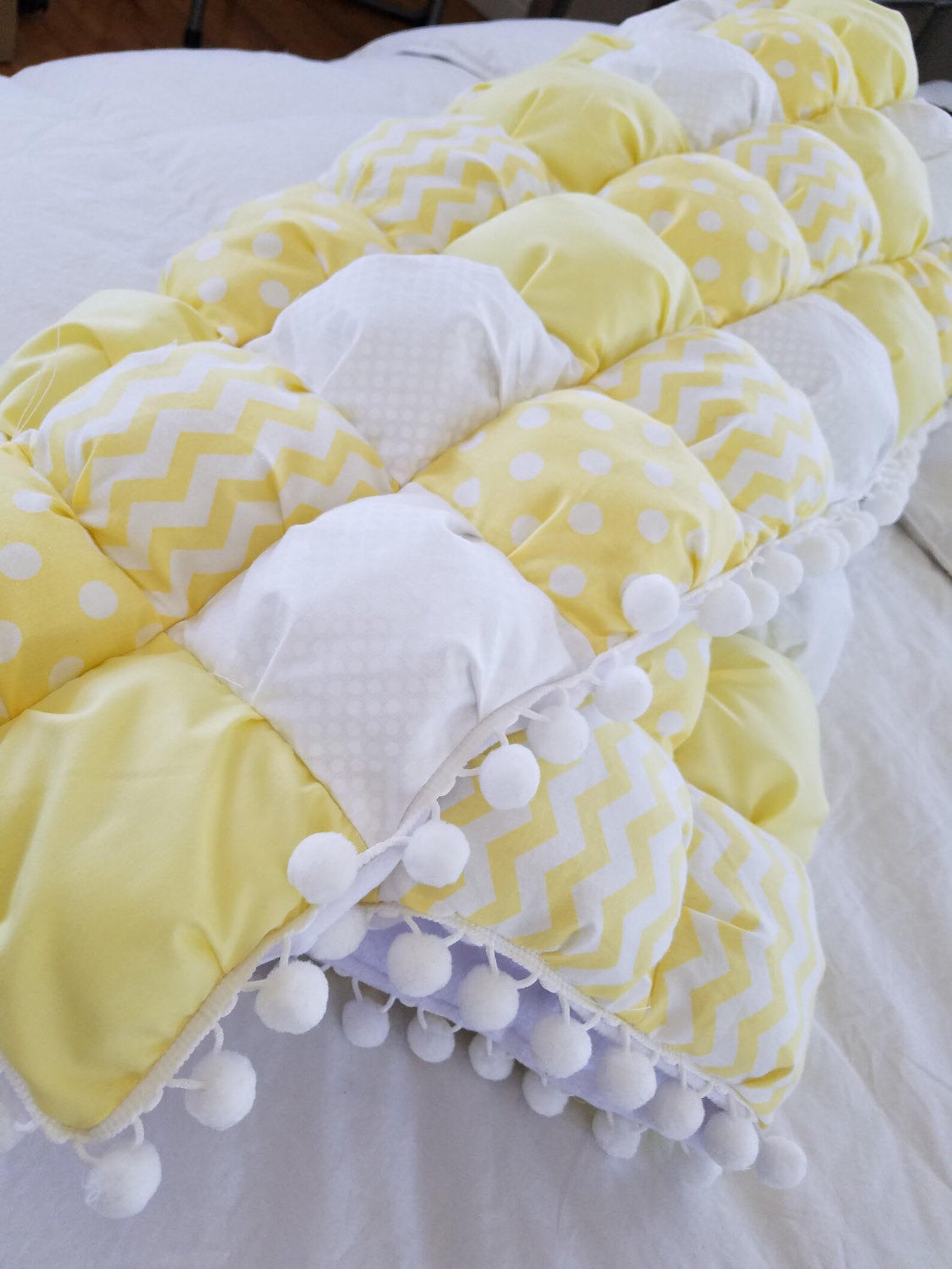 Bubble Baby QuiltYellow & White Biscuit Quilt Puff Quilt Etsy