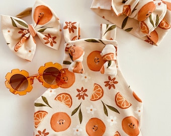 Fruity Shortie TieKnot Overalls, Cutie Overalls, Bummies, Spring, Summer Baby Girl Clothing