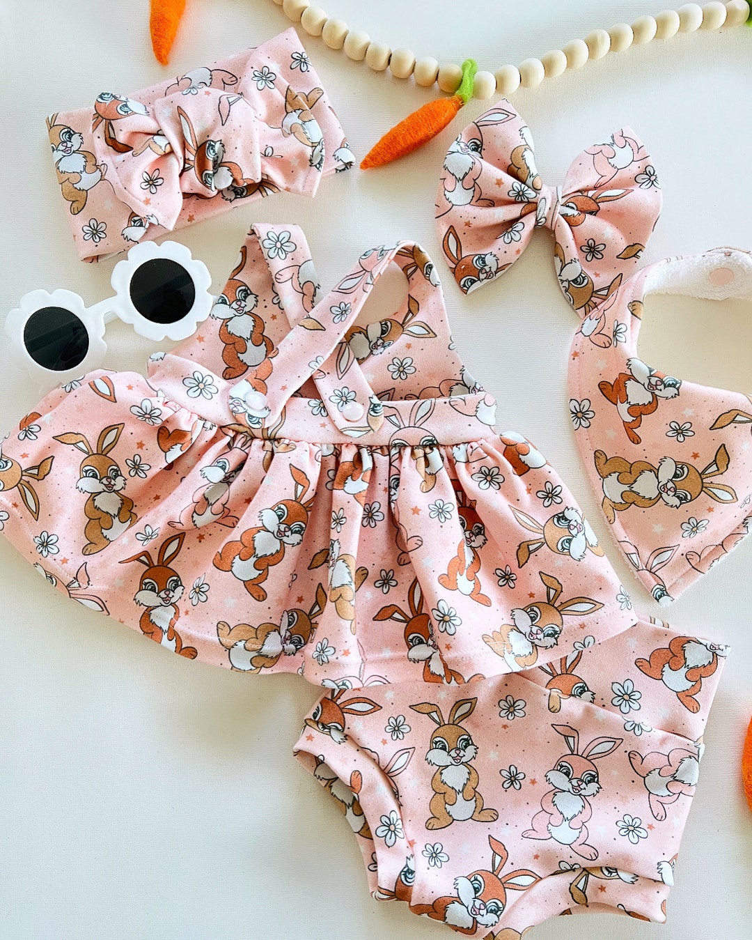 Easter Bummie Set, Easter Baby Clothes, Peplum Top, Bummies, Spring