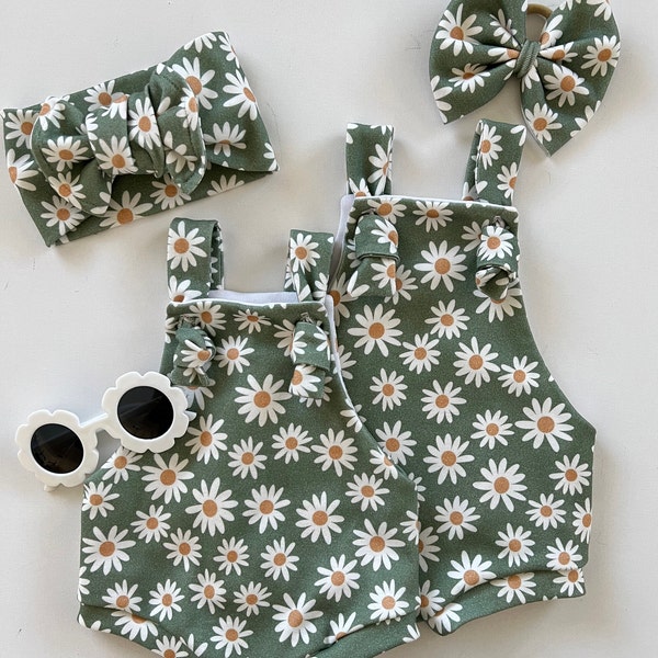 Daisies Overalls, Daisy TieKnot Overalls, Baby Overall, Baby Girl Clothes, Boho Daisy Overalls, Hippie Baby Clothes