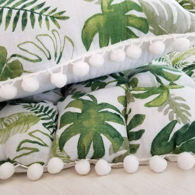 Modern Nursery Bedding Tropical Leaf Quilt Banana Leaf Etsy