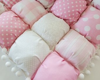 Baby Quilt, Pink Bubble Quilt, Bubble Quilt, Nursery Bedding, Crib Bedding, Nursery Quilt