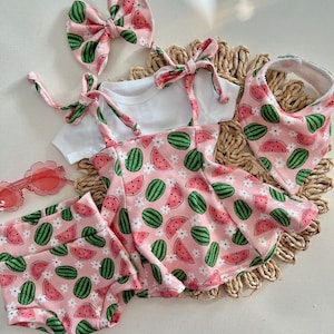 Watermelon Bummies, Summer Baby Bummies, Baby Girl Dress, Fruity Bummies, Baby Girl Clothes