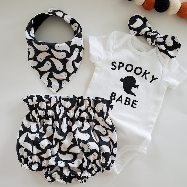 Halloween Bloomers, Baby Bloomer Set, Halloween Baby Gifts, Bloomers, Baby Girl Clothes, Ghost Bloomers,