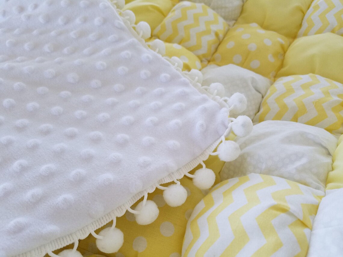 Bubble Baby QuiltYellow & White Biscuit Quilt Puff Quilt Etsy