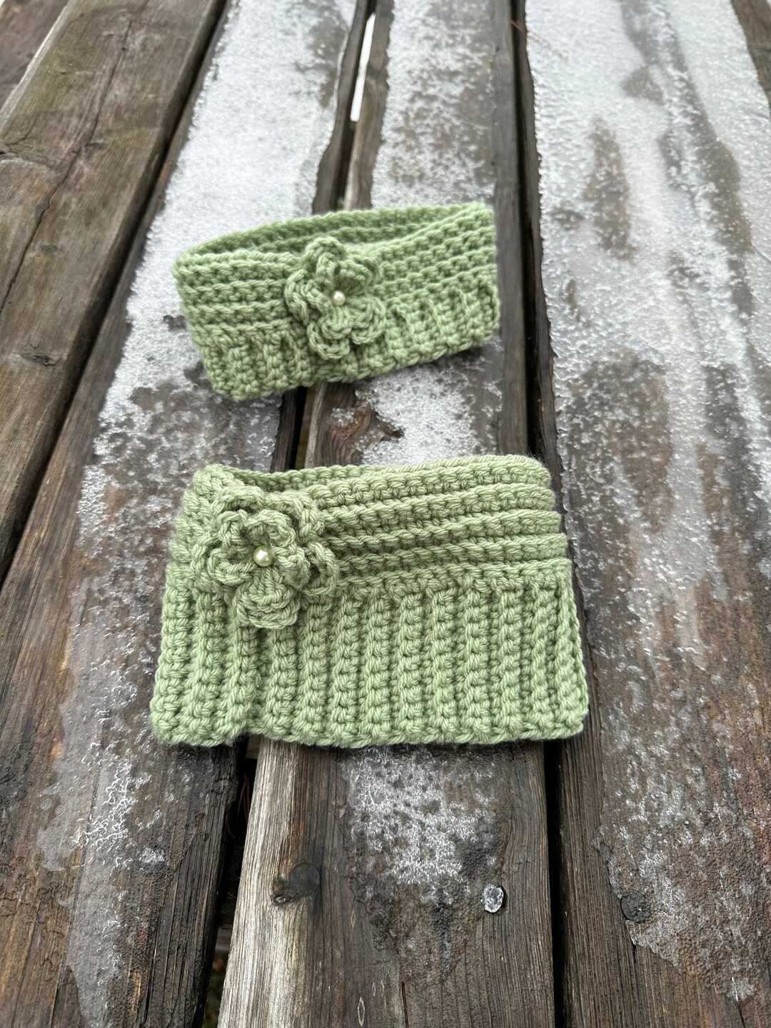 Knitted Earmuff Headband Crochet Neckwarmer Etsy