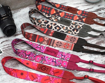 Personalized Camera Straps, Photographer Gifts, Custom Camera Strap SLR, DSLR, Nikon, Sony, Canon, Lumix, Vintage Camera Strap for Women