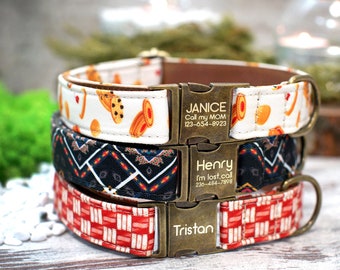 Coleira de cachorro personalizada com forro de couro, padrão de coleira de cachorro personalizado, coleiras de couro, coleira de cachorro tribal, coleira de cachorro de menino, coleira de cachorro