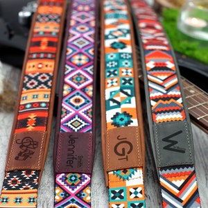 Engraved Leather Guitar Strap, Custom Guitar Strap Acoustic, Crossbody Guitar Strap, Gifts for Guitar Player, Personalized Straps for Guitar