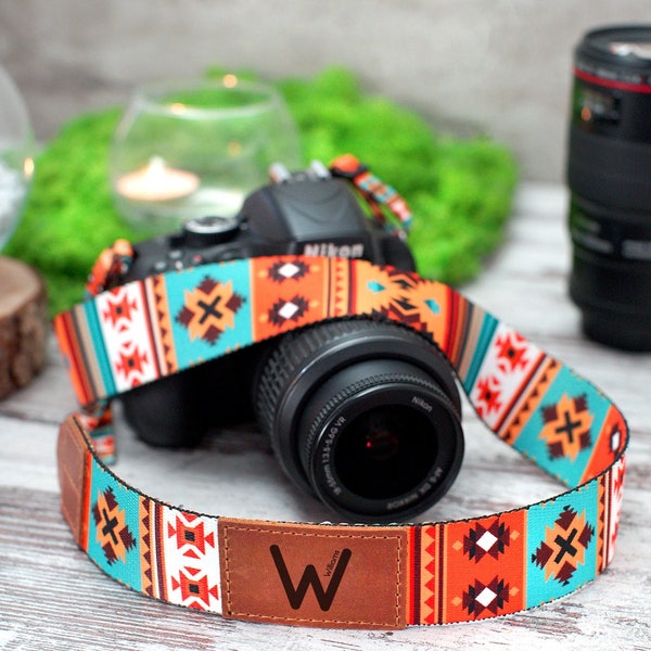 Southwest Camera Strap, Personalized Travel Gifts, Custom Camera Straps for Canon Nikon Sony, Print Camera Strap, Gifts for Him
