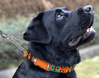 Muster Martingale Halsband mit Kette, personalisierte Whippet Halsband für kleine große Hunde Welpen, kundenspezifische Greyhound-Halsbänder Martingale Schnalle