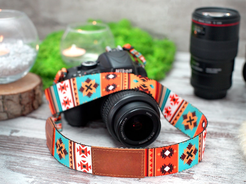 Personalized Camera Strap, Pattern Camera Straps for Canon, Nikon, Sony, Custom Camera Strap, Travel Gift, Camera Accessories, Gifts for Her Southwest