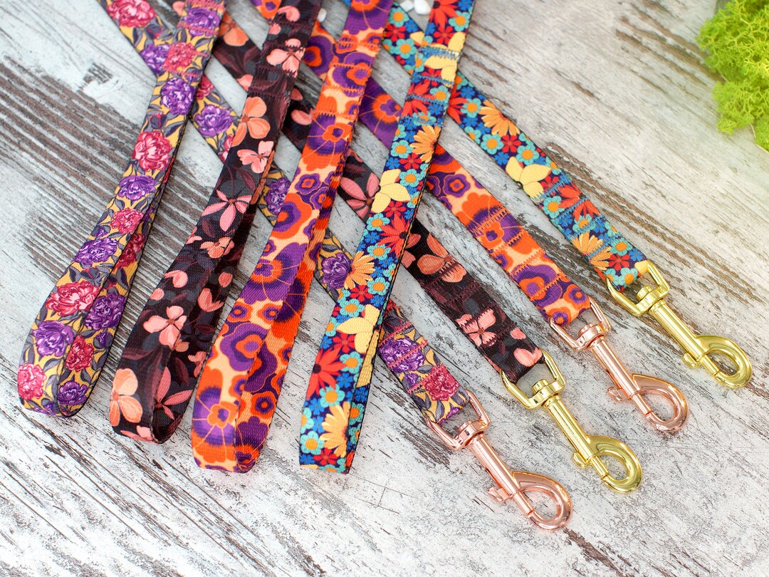 Floral Design Pet Leash for Small Medium Large Dogs, Flower Pattern Dog ...