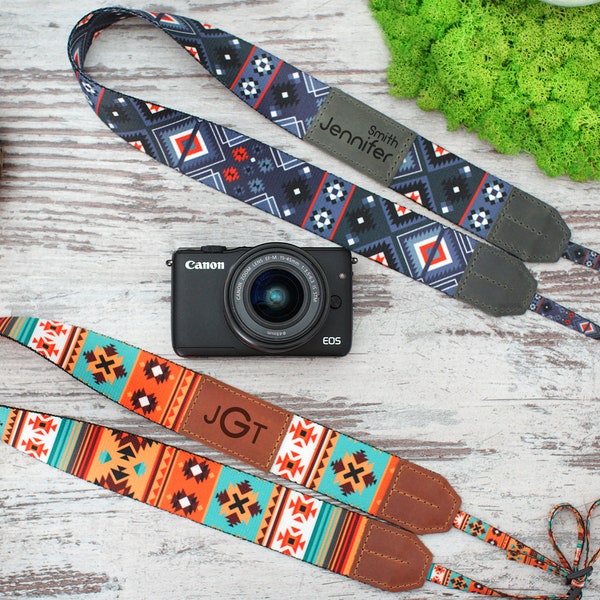 Pattern Camera Strap, Personalized Camera Strap for Canon, Nikon, Sony, SLR DSLR Camera Strap, Personalized Gifts for Her, Photographer Gift