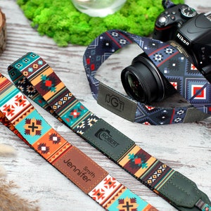 Personalized Camera Strap, Pattern Camera Straps for Canon, Nikon, Sony, Custom Camera Strap, Travel Gift, Camera Accessories, Gifts for Her image 1