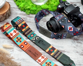 Personalized Camera Strap, Pattern Camera Straps for Canon, Nikon, Sony, Custom Camera Strap, Travel Gift, Camera Accessories, Gifts for Her