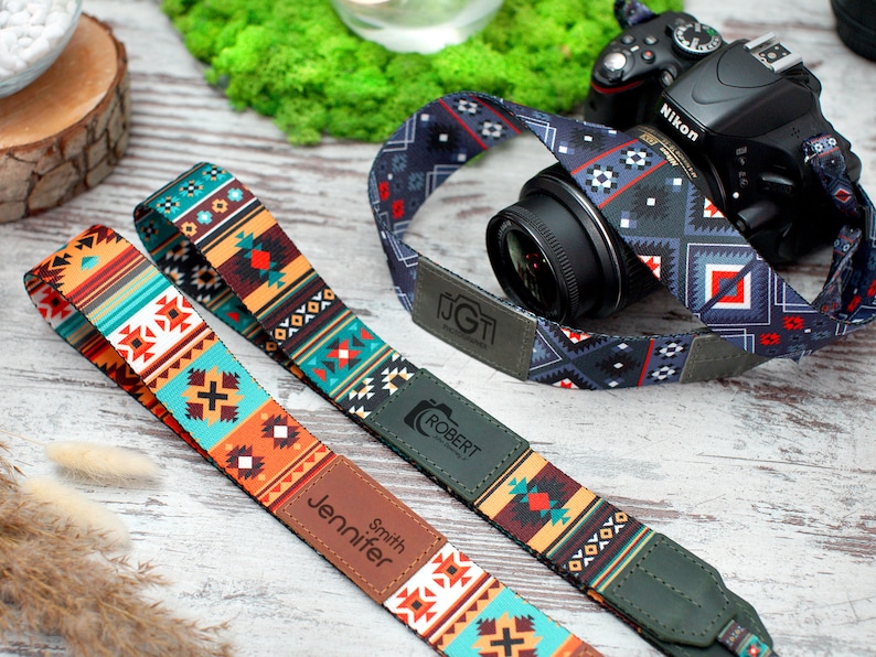 Personalized Camera Strap, Pattern Camera Straps for Canon, Nikon, Sony, Custom Camera Strap, Travel Gift, Camera Accessories, Gifts for Her image 1