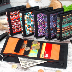 Boho Pattern Wallet, Personalized Travel Wallet, Christmas Gifts for Her, Custom Wallet for Men, Tribal Aztec Wallet, Personalized Gifts