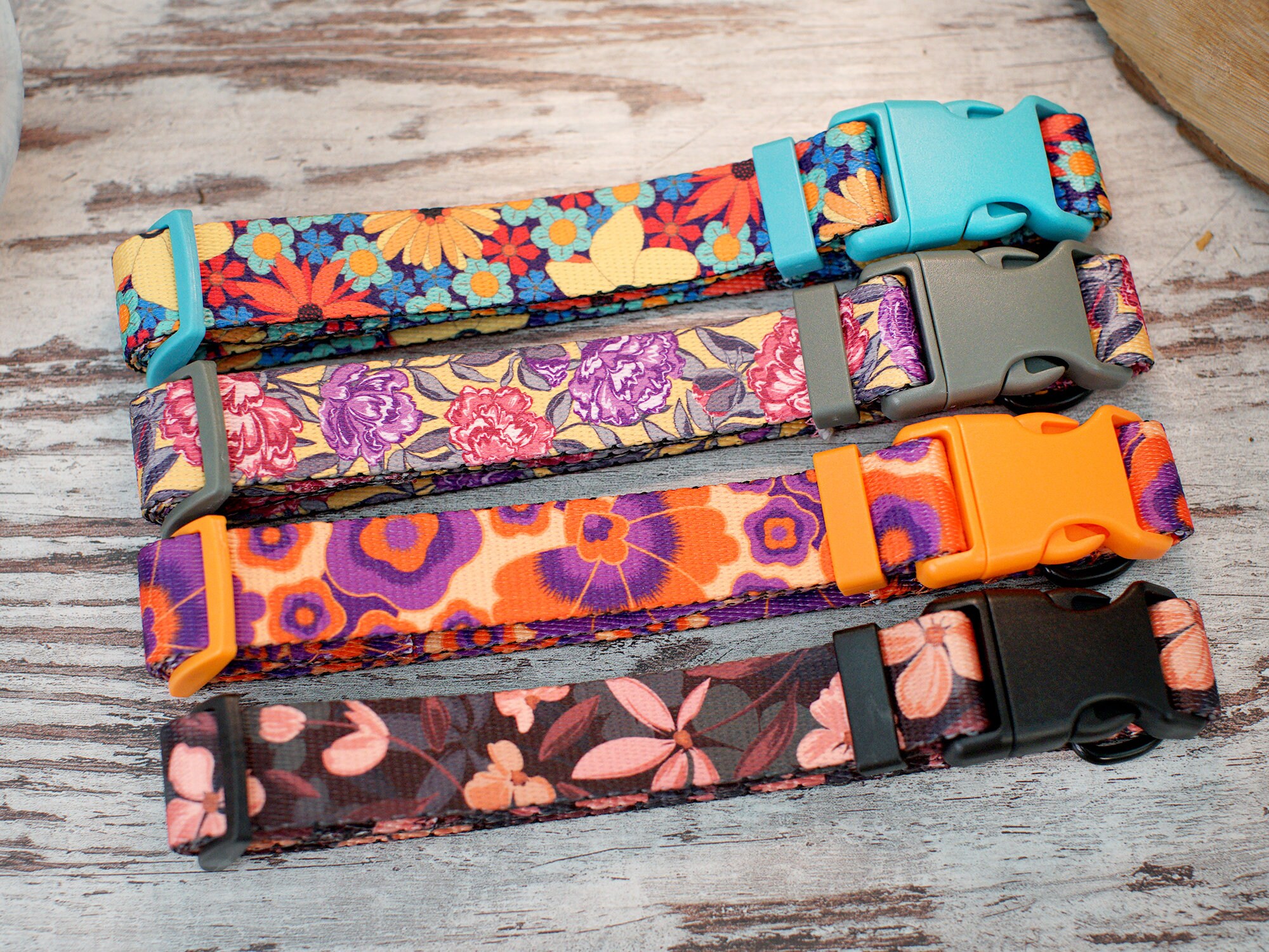 Collars Unique Personalized Dog Collar - 4 Floral Patterns, Custom Puppy Collar With ...