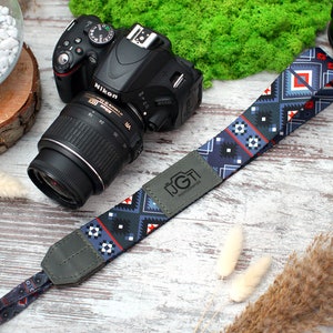 Personalized Camera Strap, Pattern Camera Straps for Canon, Nikon, Sony, Custom Camera Strap, Travel Gift, Camera Accessories, Gifts for Her Aztec