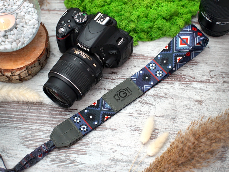 Personalized Camera Strap, Pattern Camera Straps for Canon, Nikon, Sony, Custom Camera Strap, Travel Gift, Camera Accessories, Gifts for Her Aztec