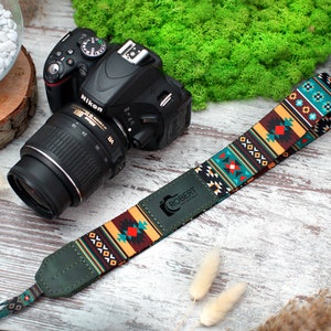 Personalized Camera Strap, Pattern Camera Straps for Canon, Nikon, Sony, Custom Camera Strap, Travel Gift, Camera Accessories, Gifts for Her Tribal