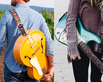 Adjustable Guitar Strap, Leather Straps for Acoustic Guitar Player, Personalized Guitar Strap, Custom Soft Guitar Strap for Him, Unique Gift