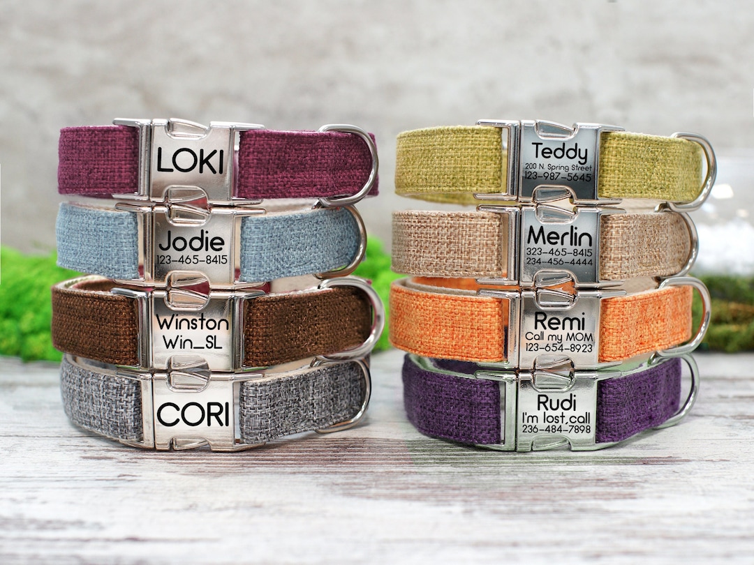 Dog Collar Personalized, Engraved Dog Collar With Metal Buckle, Small