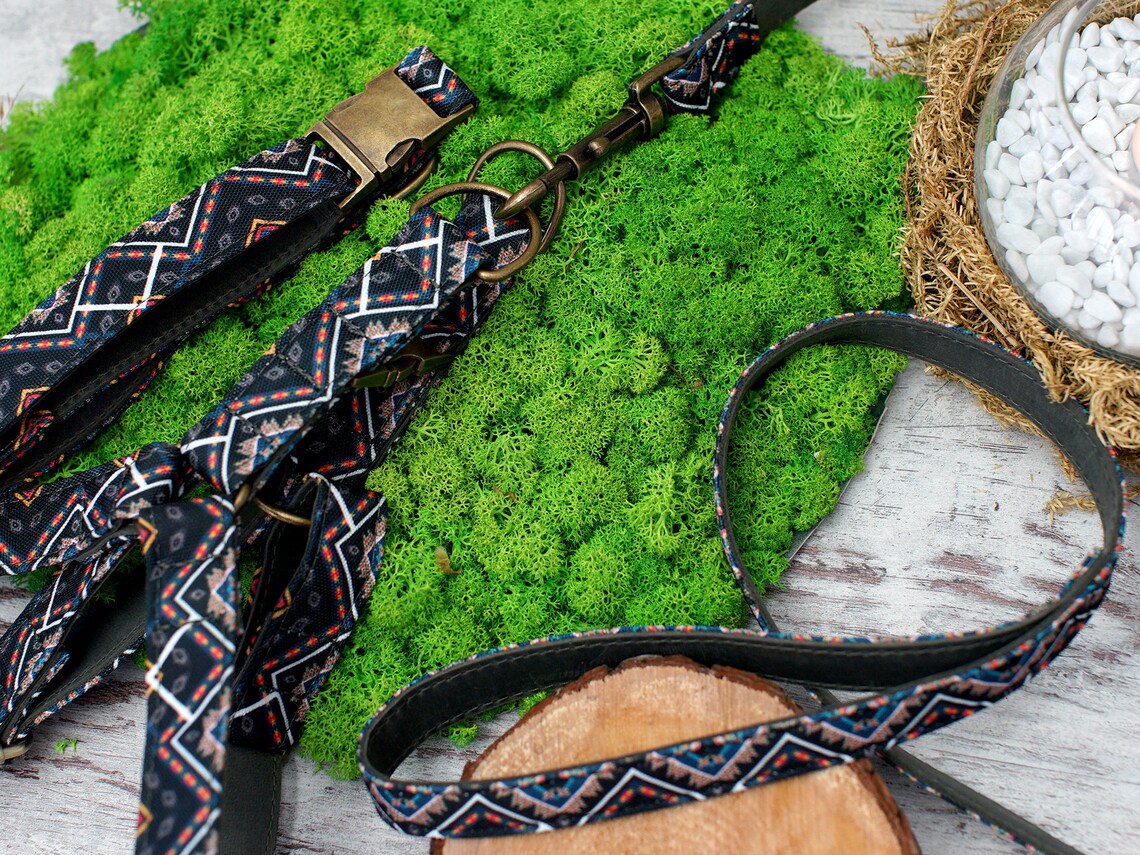 Personalized Dog Harness Leather Dog Harness and Leash Set Etsy