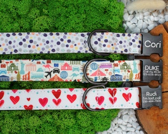 patroon hondenhalsband met lederen voering, gepersonaliseerde hondenhalsband zacht, verstelbare print hondenhalsband, huisdier halsbanden voor kleine middelgrote grote honden