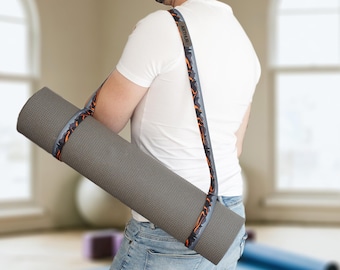 Personalized Yoga Mat Strap - 15 Unique Styles, Adjustable Nylon Yoga Carrier, Yoga Gifts, Custom Gym Mat Holder, Engraved Yoga Accessory